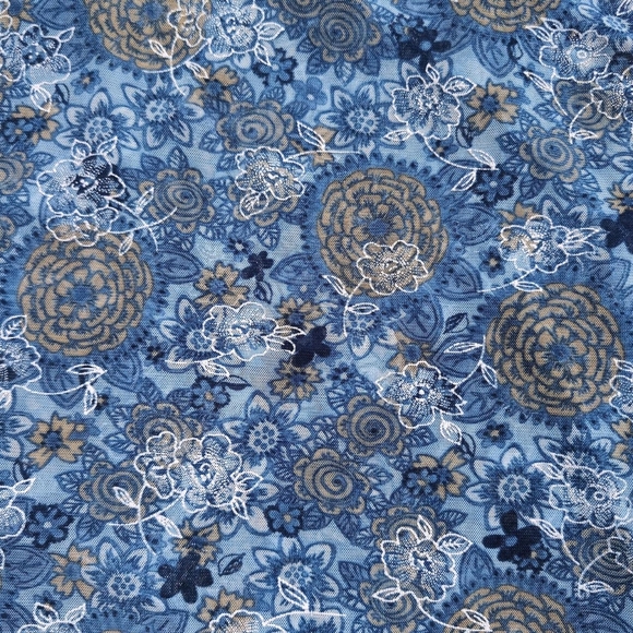 Blue Vanity Sheer Mesh Tank Top Ruffled lettuce trim, wrap style top - Picture 5 of 8